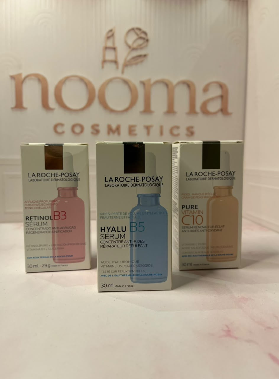 💙 Hyalu B5: ترطيب عميق وملء للبشرة. 💛 Vitamin C10: إشراقة فورية وتوحيد للون. ❤️ Retinol B3: تجديد الخلايا ومحاربة التجاعيد.   🌿 مناسب للبشرة الحساسة. 🛍️ تسوقي المجموعة الآن واستمتعي ببشرة متألقة!